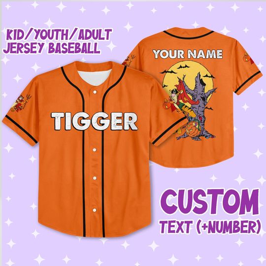 Personalized Halloween Disney Devil Tigger Funny Jersey, Custom Disney Jersey