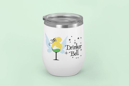 Disney Glass, Tinker Bell Tumbler, Adult Disney Gifts, Disney Bachelorette Party