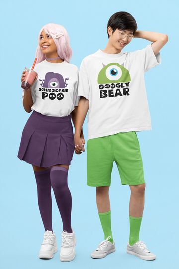 Googly Bear and Schmoopsie Poo Couple Shirts, Monsters Inc Inspired Matching T-shirts, Disney Anniversary Shirt