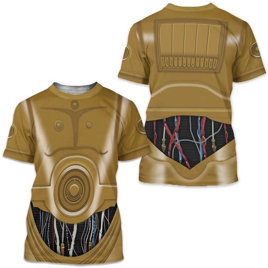 C3PO Star Wars Costume Cosplay Shirt for Disneybound , Run Disney , Star Wars