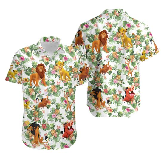The Lion King Simba Family Palm Tree Hawaii Shirt