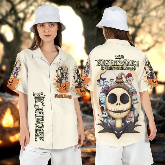Custom Nightmare Before Christmas Hawaiian Shirt, Disneyland Halloween Hawaii Shirt