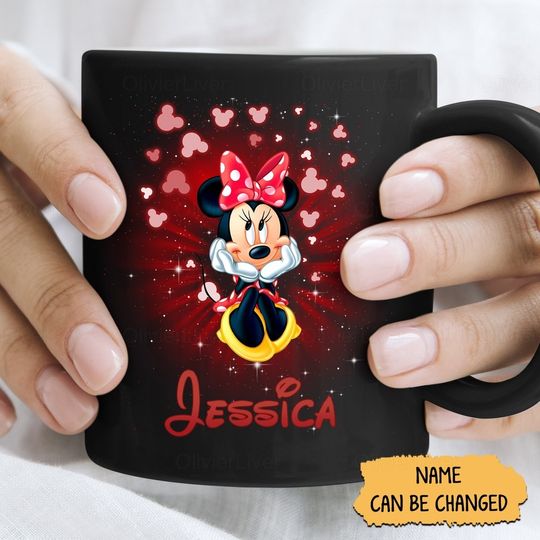 Minnie Coffee Cup, Minnie Mouse Mug, Personalized Minnie Mug, Disneyland Coffee Mug