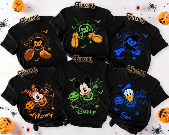 Custom Name Disney Halloween 2 Side Shirt, Mickey and Friends