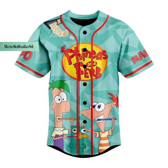 Phineas And Ferb Jersey, Disney Phineas Baseball Jersey