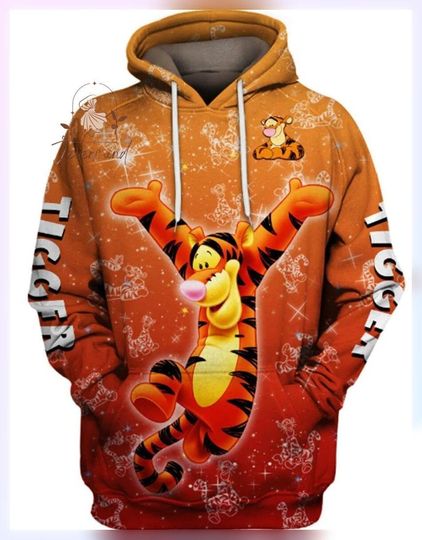 Disney Tigger Hoodie, Tigger Hoodie, Winnie Pooh Hoodie, Disney Friends Hoodie