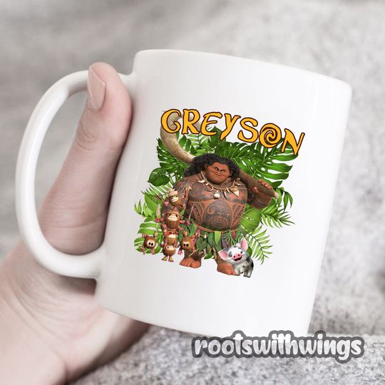Personalized Mug for Kids, Moana Mug, Disney Moana Cup, Disney Moana Birthday Gifts