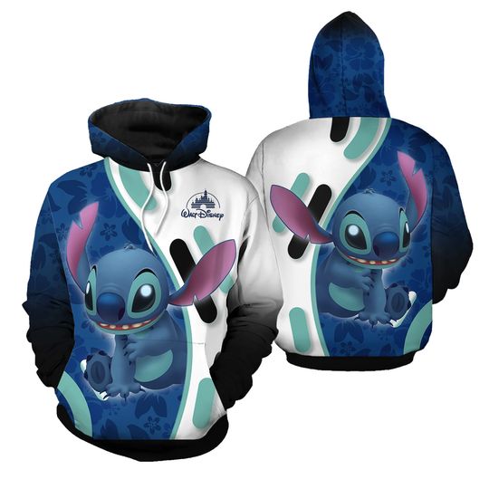Disney Stitch Cartoon Lilo And Stitch Over Print 3D Hoodie