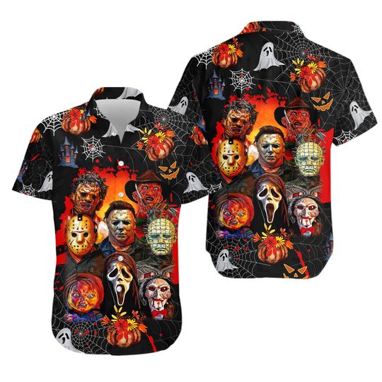 Discover Horror Movie Characters Halloween Hawaiian Shirt