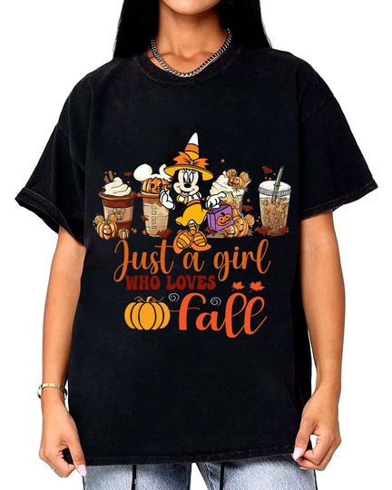 Just A Girl Who Loves Fall Shirt, Minnie Mouse Halloween Shirt, Cute Women Fall Shirt, Disney Halloween Shirt, Halloween Pumpkin Shirt