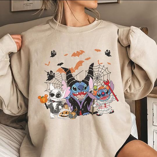Vintage Stitch Halloween Sweatshirt, Stitch Horror Movie Sweatshirt, Stitch Ghostface Sweatshirt, Disneyland Halloween, Disney Group Shirt