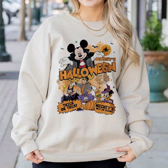 Vintage Disney Halloween Sweatshirt, Disney Skeleton Sweatshirt, Mickey and Friend Haloween Shirt, Disneyland Halloween, Disney Group Shirt
