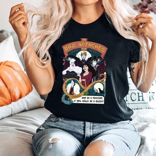 The Bad Witches Club Halloween Shirt, Sanderson Sisters Shirt, Disney Villains Tee, Disney Scary Movie, Disneyland Halloween Trip,Evil Queen
