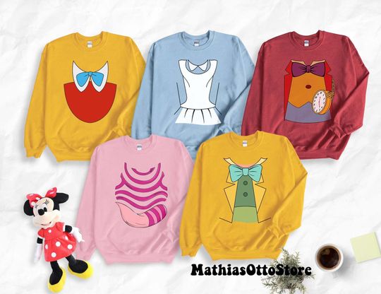 Alice in Wonderland Sweatshirt, Disney Alice Shirt, Cheshire Cat Shirt, Disney Character Shirt, Disney Group Shirt, Disney Vacation Shirt,XT