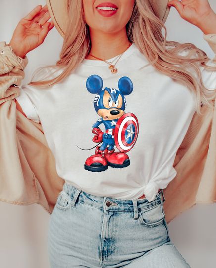 Superhero Mickey Shirt, Avengers Mickey Shirt, Captain America Mickey Shirt, Superhero Mickey Tee, Captain Mickey Shirt, Disney Mickey Shirt