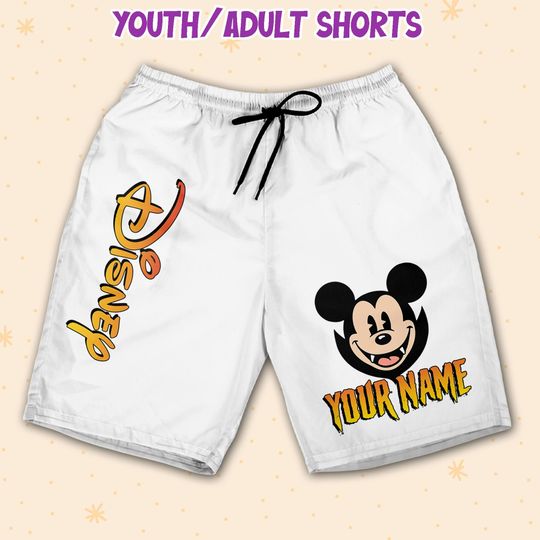 Personalized Horror Disney Mickey Mouse Fright Night, Custom Disney Shorts, Mickey Shorts, Halloween Shorts, Disneyland Gifts