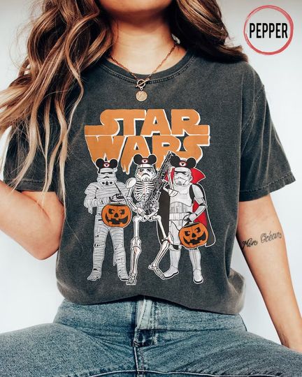 Star Wars Stormtrooper Skeleton Costume Mickey Ears Halloween Shirt, Funny Star Wars Halloween  Shirt, Disneyland Party Shirt