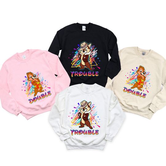 Chip And Dale Double Trouble Sweat, Chip And Dale Disney Couple Sweat, Disney Valentine's Sweat, Disney Vacation Sweat