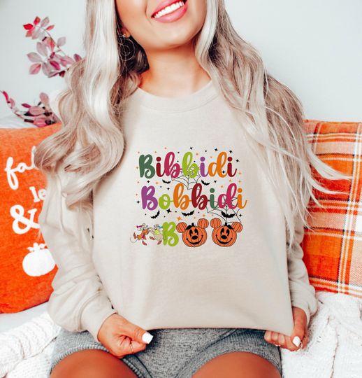 Bibbidi Bobbidi Boo Sweatshirt, Halloween Disney Shirt, Pumpkin Sweatshirt, Jaq And Gus Sweater, Disney Cinde Tee, Disney Trip T-Shirt