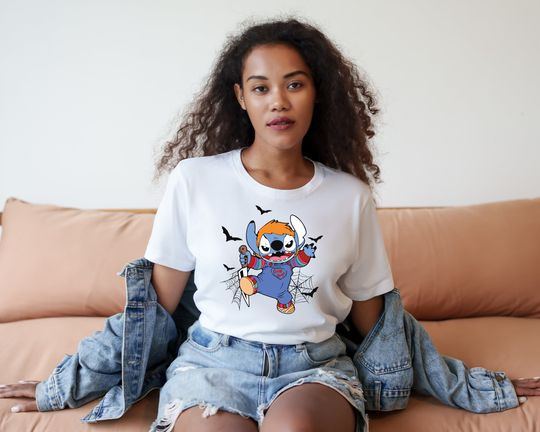Halloween Chucky Stitch Shirt, Horror Movie Character Shirt, Disney Halloween Tee,Halloween Party Gift,Spooky Disney Shirt,Horror Disney Tee