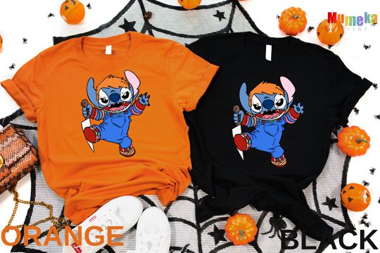 Halloween Chucky Stitch Shirt, Stitch Halloween Costume Shirt,  Disneyland Horror Shirts, Horror Movie Character Shirt, Disney Halloween Tee