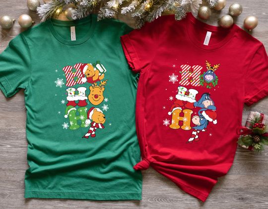 Winnie the Pooh Christmas Shirt,Disney Christmas Shirt, Tigger Shirt, Eeyore Shirt, Piglet Shirt, Disneyland Shirt, Kids Disney World  Shirt