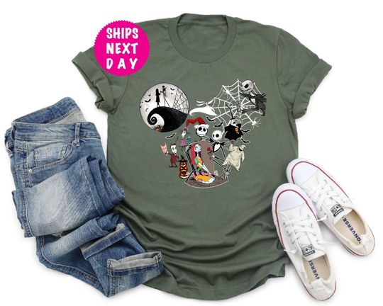 Nightmare Before Christmas Shirt, Jack and Sally Shirt, Disney Halloween Sweatshirt, Halloween Shirt, Halloween Party Shirt, Skeleton Shirt