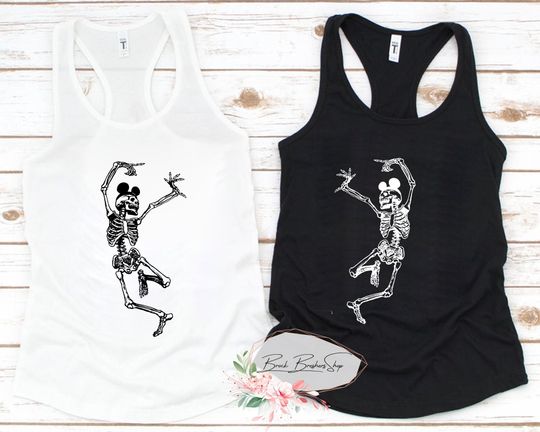 Disney Skeleton Tank, Dancing Skeleton Tank, Skeleton Tank, Skeleton Mickey Tank, Mickey Skull Tank, Disney Couple Tank