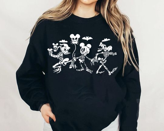 Disney Halloween Skeleton Shirt, Mickey Skeleton Disney Halloween T-shirt, Mickey And Friends Halloween, Disneyland Skeleton