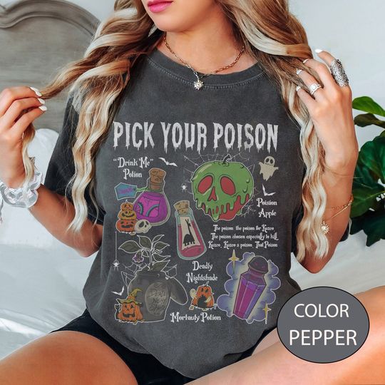 Vintage Poison Shirt,  Shirt, Pick Your Poison Shirt, Disney Villains Shirt, Poison Apple Shirt, Disneyland Halloween shirt