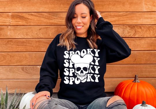 Spooky Skeleton Head with Ears Adult Unisex Tshirt,Skeleton shirt,Disney Skeleton,Skull with Mickey ears,Skeleton with Disney Ears,Skull tee