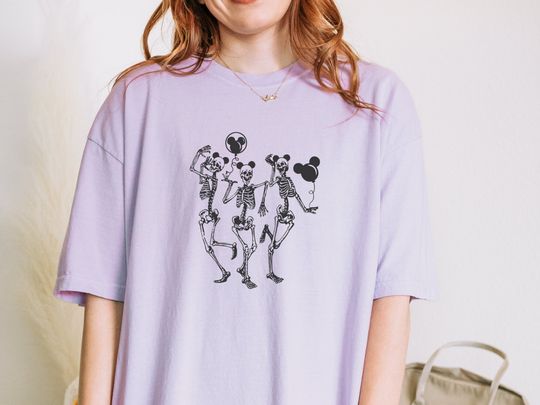 Spooky Scary Skeletons in Ears | Disney Inspired | - Unisex Garment-Dyed T-shirt