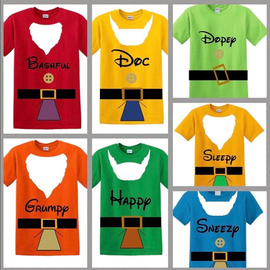 7 Dwarfs Shirts, 7 Dwarf Family Tshirts, Disney Family Vacation Shirts, Snow White, Grumpy, Happy, Sleepy, Doc, Bashful, Sneezy Dopey MNSSHP