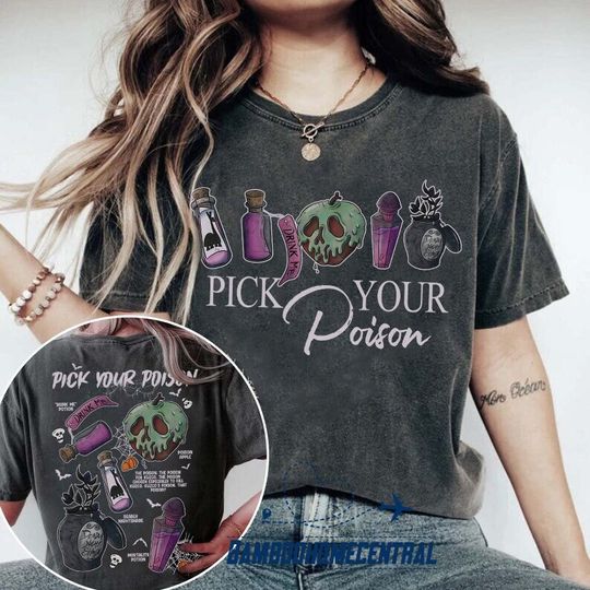 Vintage Retro Pick Your Poison Disney Halloween Shirt, Villain Halloween Shirt, Disney Villains shirt, Disney Halloween  shirt