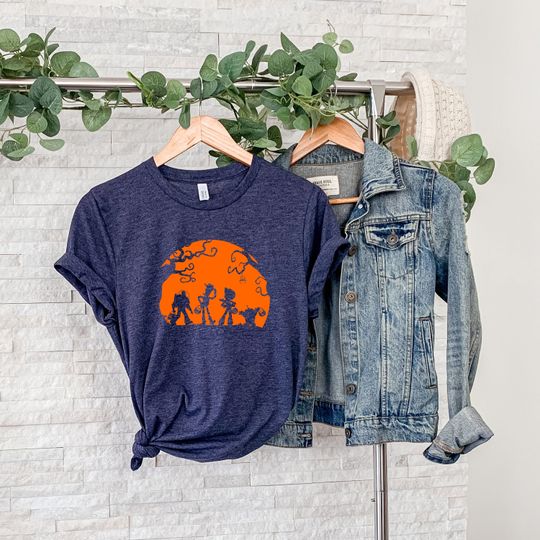 Disney Halloween Toy Story Sunset Silhouette Shirt, Trick or Treat Shirt, Disney Toy Story Halloween Shirt, Toy Story Characters