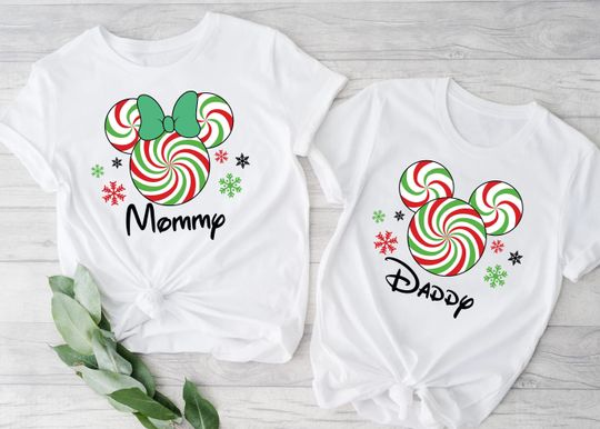Disney Christmas Shirt, Peppermint Candy Cane Shirt, Minnie Mickey Peppermint Christmas Shirt, Holiday Season, Disney Christmas