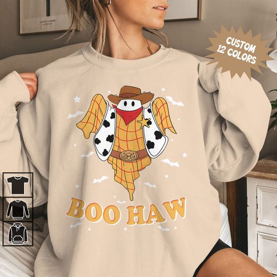 Personalized Halloween Toy Story Boo Haw, Custom Disney Shirt, Toy Story Sweatshirt,Boo Haw Cowboy Hoodie, Halloween Disney Shirt,Disney Tee