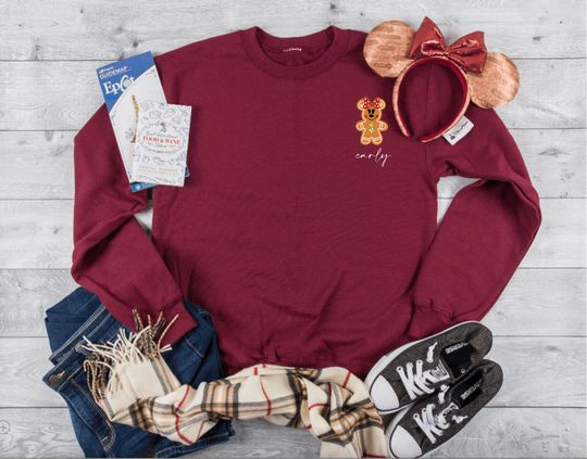 Disney's Christmas Minnie and Mickey Gingerbread Personalized Name Tee Shirt and Tank