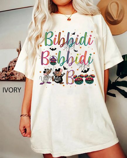 Bibbidi Bobbidi Boo Halloween Shirt, Jaq And Gus Halloween Shirt, Disney Halloween  Shirt, Mickey Pumpkin Shirt, Disney Trip