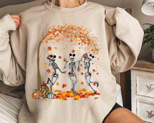 Retro It's The Most Wonderful Time Of The Year Unisex T-Shirt, Disney Dancing Skeleton Shirt Sweatshirt, Disneyland Halloween Fall Gift
