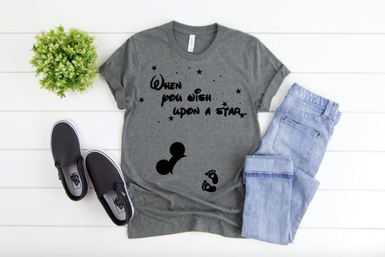 When You Wish Upon A Star Maternity Shirt Mickey Mouse With Ears, Disneyland Maternity, Disneyland Pregnancy Shirt