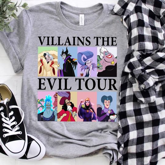 Villains The Evil Tour Shirt, Disney Villains Sweatshirt, Villains Squad, Disney Character, Disney Halloween Tee, Halloween Party Shirt