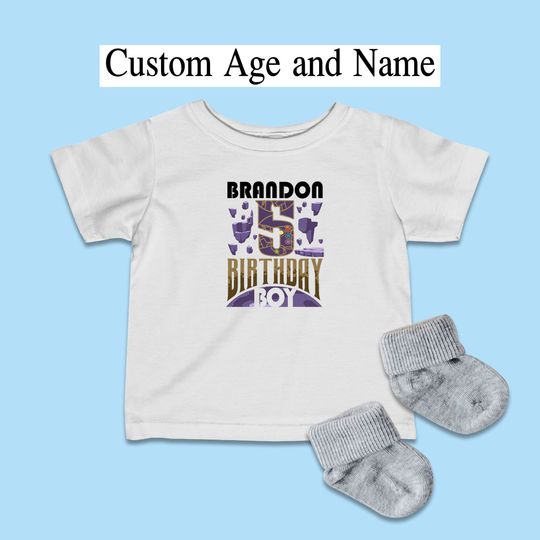 Custom Age and Name Thanos Shirt, Disney Birthday Kids, Marvel Avengers Infant Costume, Disney Family Shirts, Baby Boy Gift, Baby Clothes