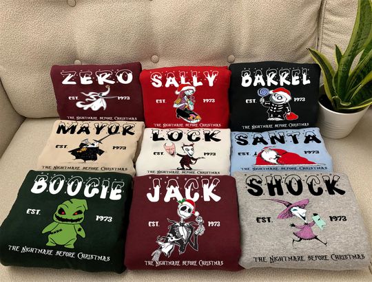 Nightmare Before Christmas Characters Group Shirt, Vintage Disney Christmas Shirt, Disney Family Matching Shirt, Disney Christmas Sweatshirt