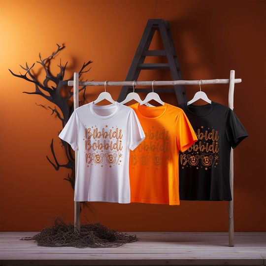 Bibbidi Bobbidi Boo Halloween Shirt, Jaq And Gus Shirt,Halloween Pumpkin Shirt, Disney Cinde T-shirt, Halloween Shirt, Disney