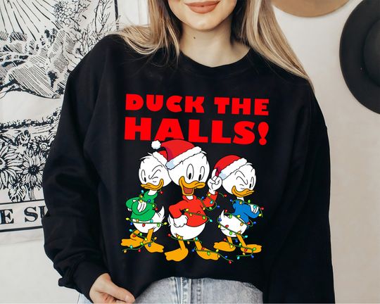 Disney Huey Louie Dewey Ducks The Halls Shirt, Ducktales Disney Christmas Tee,Mickey's Very Merry Christmas Party,Disneyland Christmas Shirt