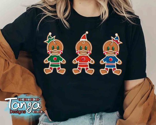Disney Ducktales Huey Louie Dewey Gingerbread Christmas T-shirt, Mickey's Very Merry Christmas Tee, Disney Disneyland Holiday Vacation Gift