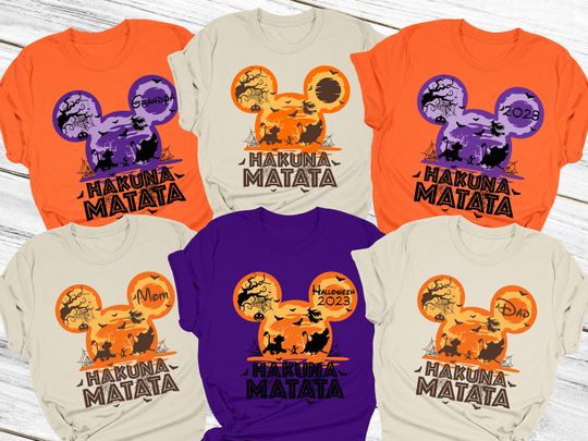 Hakuna Matata Disney Halloween Custom Family Shirts, Animal Kingdom Halloween Shirt, Halloween Family Matching Shirt, Disneyworld Halloween