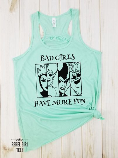Bad Girls Have More Fun - Disney Villian Graphic Tee, Ursula Maleficent Evil Queen, Disney Shirts, Halloween Tees, Disney Tees.