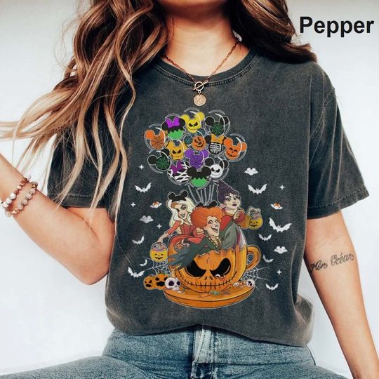 Retro Hocus Pocus Teacup Balloon Shirt, Sanderson Sisters T-shirt, Disney Witch Tee, Disney Halloween Trip